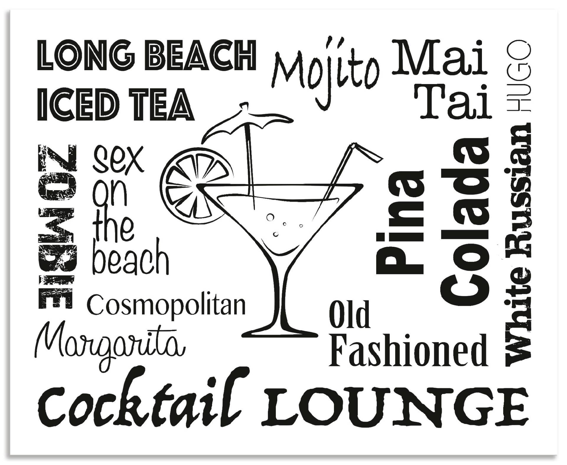 Artland Küchenrückwand »Cocktail Lounge«, (1 tlg.), Alu Spritzschutz mit Klebeband, einfache Montage von Artland