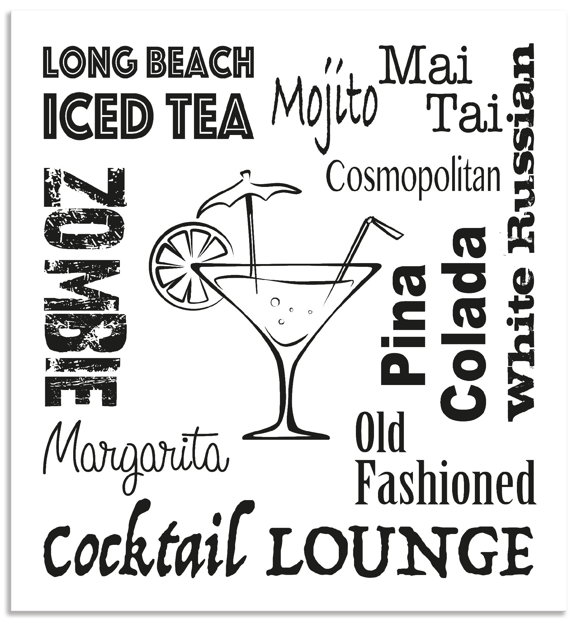 Artland Küchenrückwand »Cocktail Lounge«, (1 tlg.), Alu Spritzschutz mit Klebeband, einfache Montage von Artland