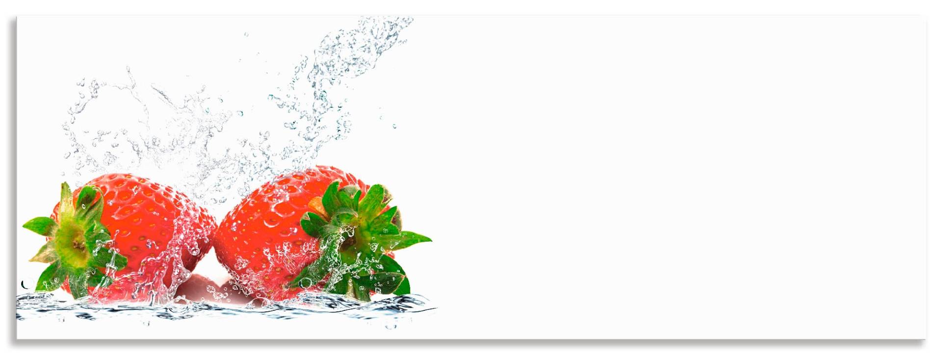 Artland Küchenrückwand »Erdbeeren mit Spritzwasser«, (1 tlg.), Alu Spritzschutz mit Klebeband, einfache Montage von Artland