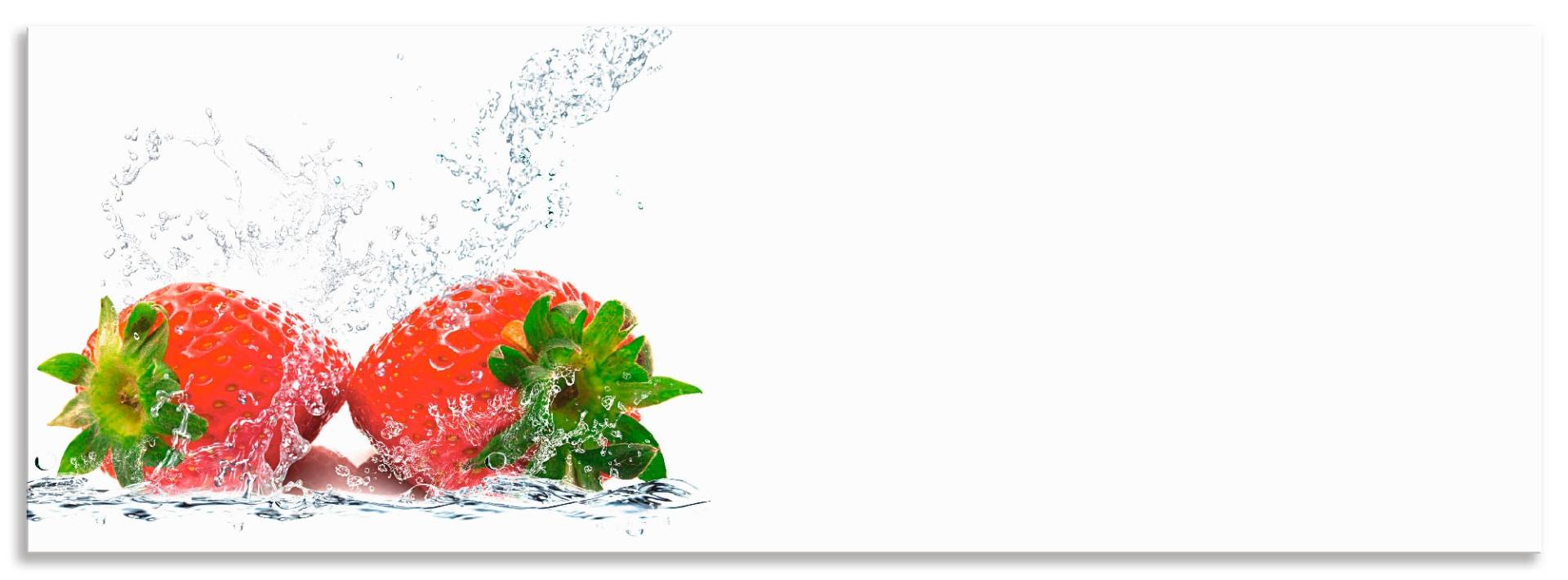 Artland Küchenrückwand »Erdbeeren mit Spritzwasser«, (1 tlg.), Alu Spritzschutz mit Klebeband, einfache Montage von Artland