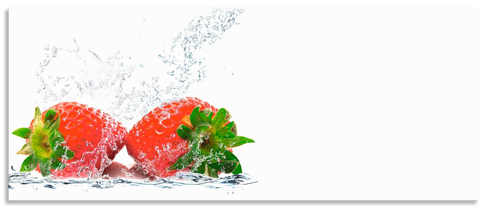 Artland Küchenrückwand »Erdbeeren mit Spritzwasser«, (1 tlg.), Alu Spritzschutz mit Klebeband, einfache Montage von Artland