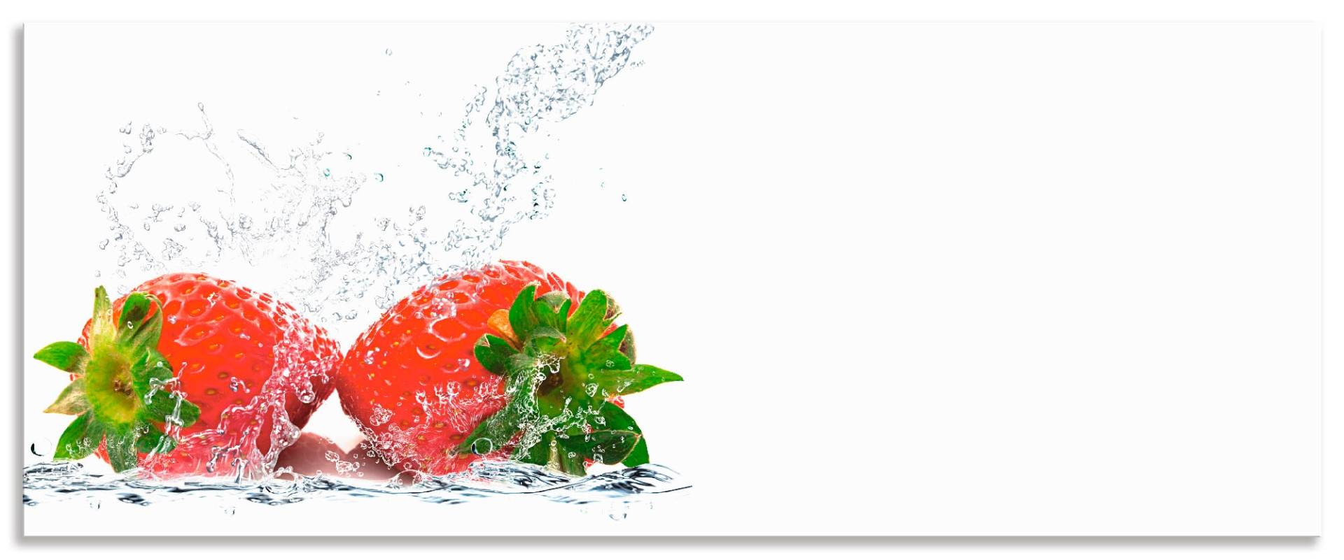 Artland Küchenrückwand »Erdbeeren mit Spritzwasser«, (1 tlg.), Alu Spritzschutz mit Klebeband, einfache Montage von Artland