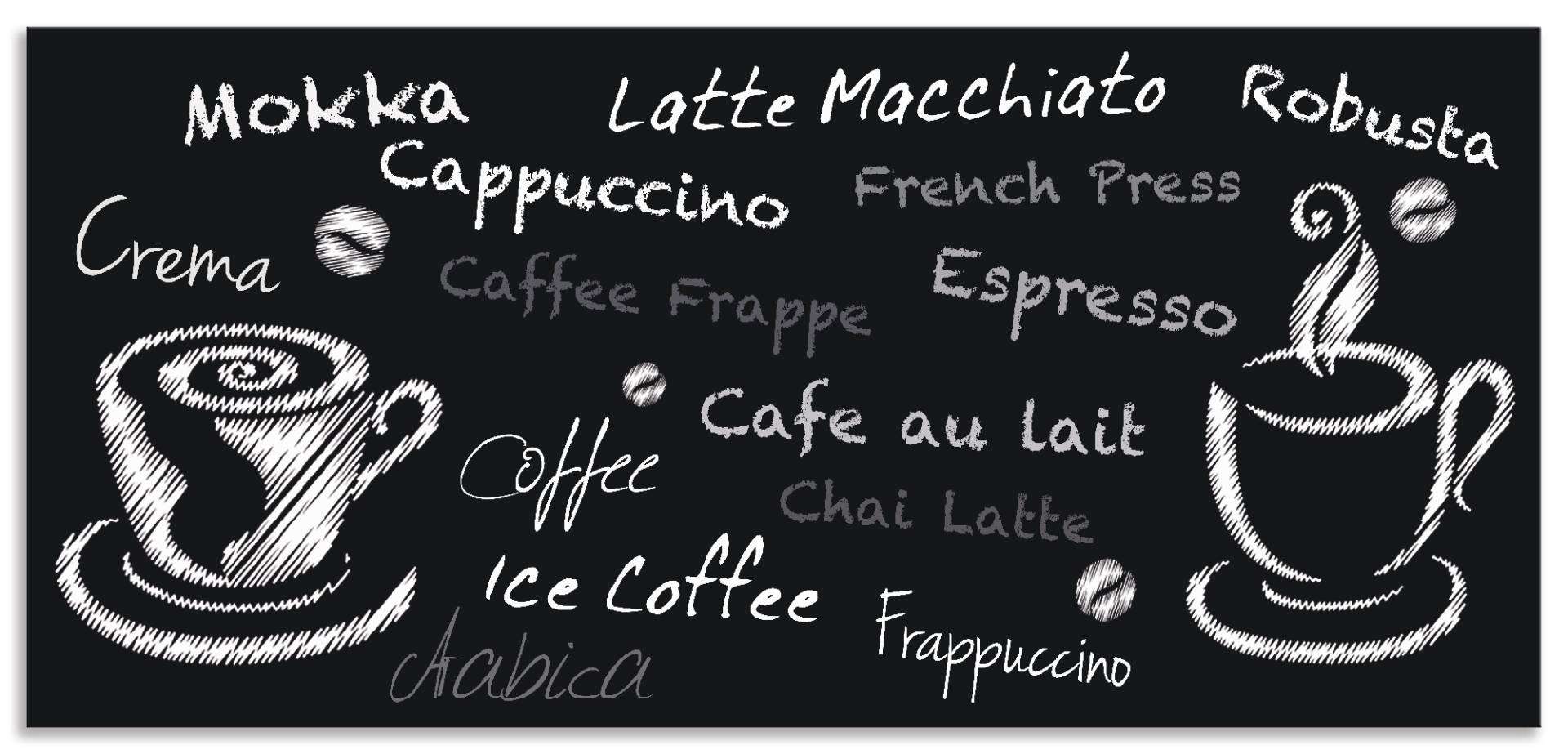 Artland Küchenrückwand »Kaffee. Designelemente auf einer Tafel«, (1 tlg.), Alu Spritzschutz mit Klebeband, einfache Montage Artland Küchenrückwand »Kaffee. Designelemente auf einer Tafel«, (1 tlg.), Alu Spritzschutz mit Klebeband, einfache Montage von Artland
