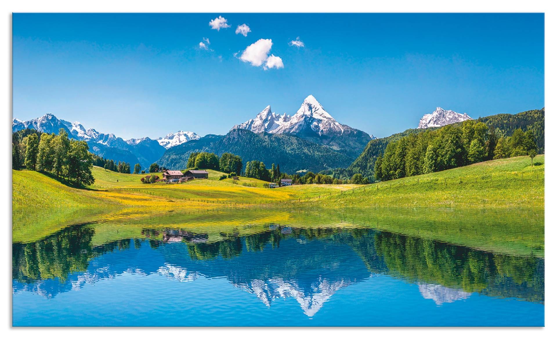 Artland Küchenrückwand »Landschaft in den Alpen«, (1 tlg.), Alu Spritzschutz mit Klebeband, einfache Montage von Artland