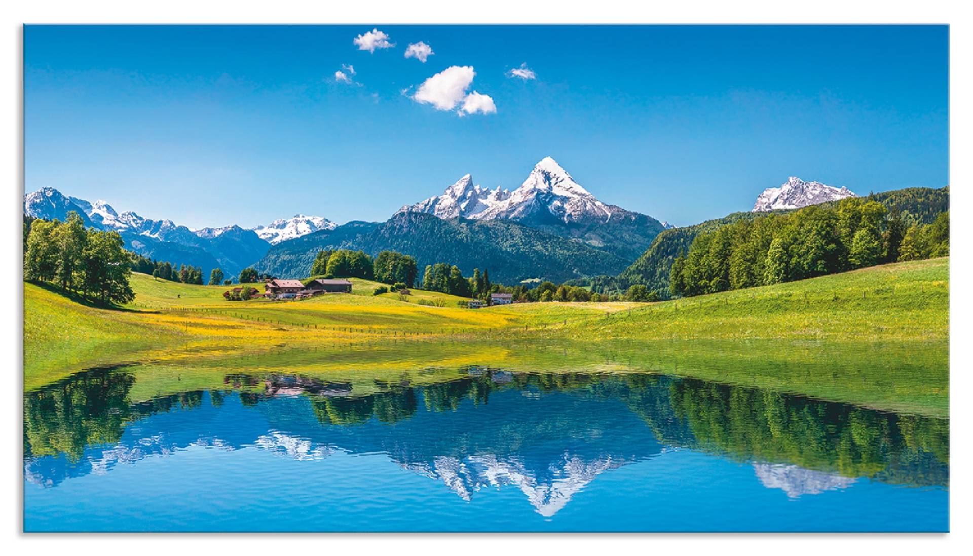 Artland Küchenrückwand »Landschaft in den Alpen«, (1 tlg.), Alu Spritzschutz mit Klebeband, einfache Montage von Artland