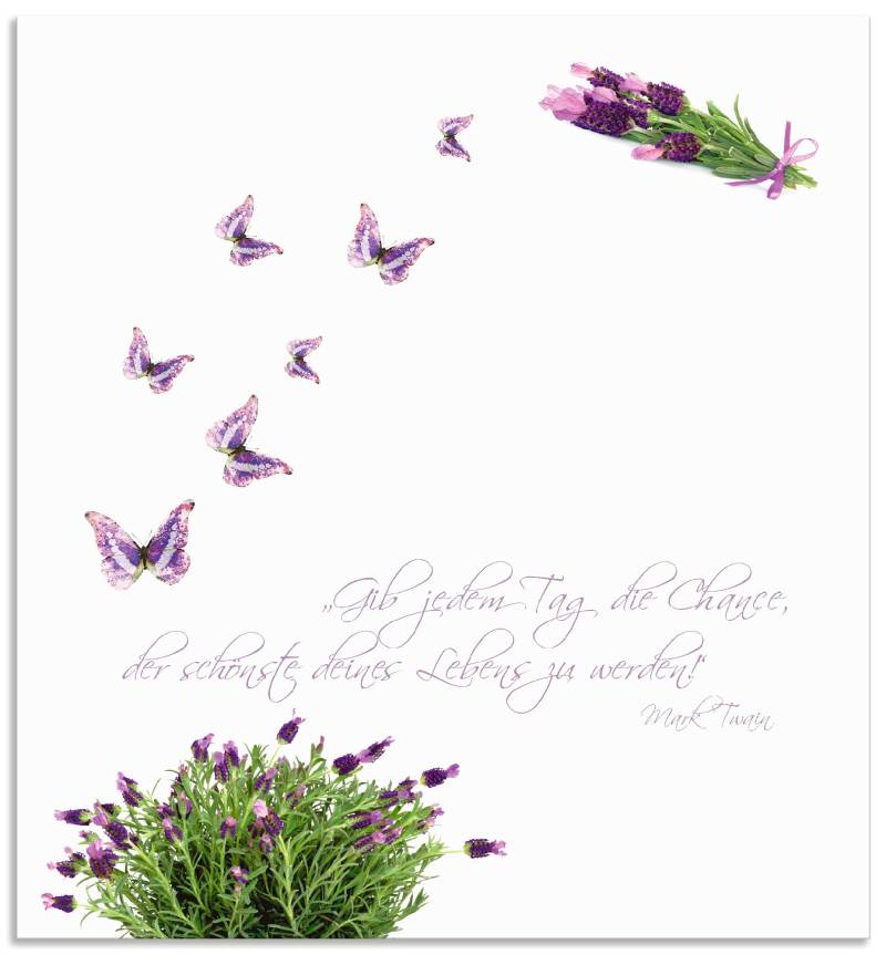 Artland Küchenrückwand »Lila Schmetterlinge an Lavendel«, (1 tlg.), Alu Spritzschutz mit Klebeband, einfache Montage von Artland