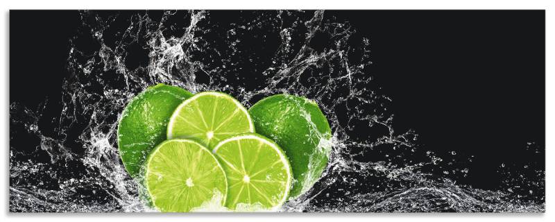 Artland Küchenrückwand »Limone mit Spritzwasser«, (1 tlg.), Alu Spritzschutz mit Klebeband, einfache Montage von Artland