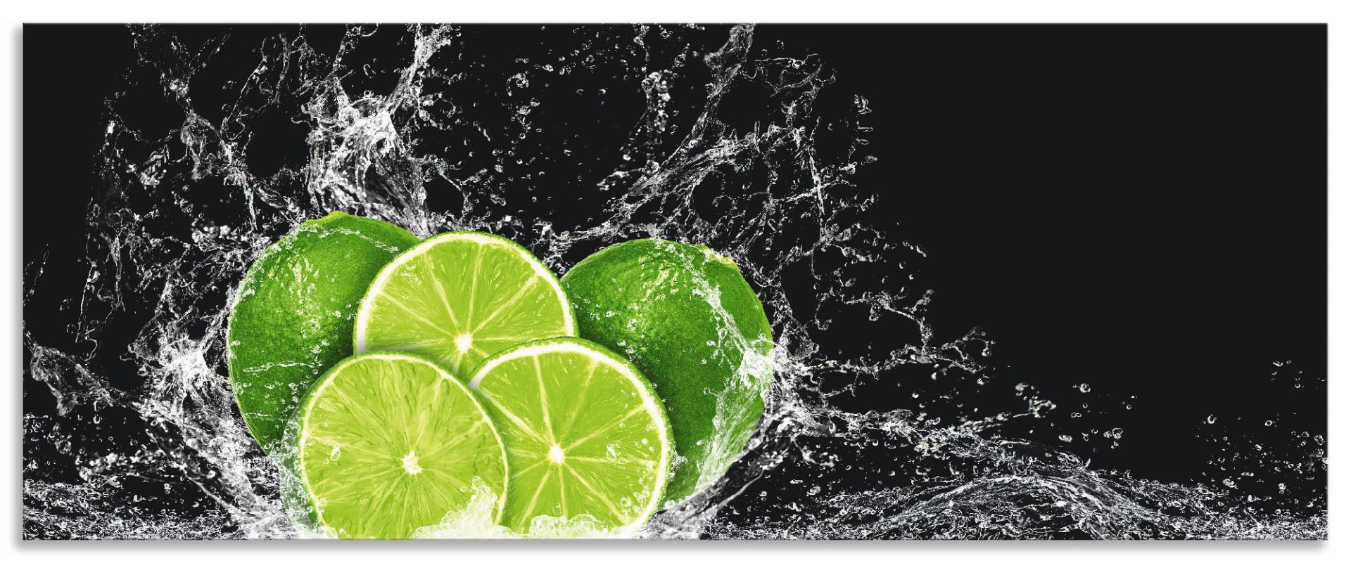 Artland Küchenrückwand »Limone mit Spritzwasser«, (1 tlg.), Alu Spritzschutz mit Klebeband, einfache Montage von Artland