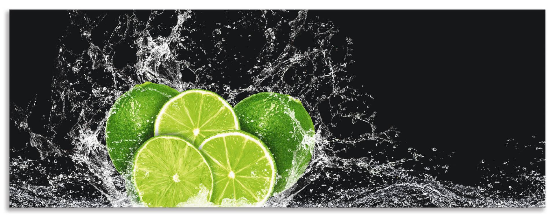 Artland Küchenrückwand »Limone mit Spritzwasser«, (1 tlg.), Alu Spritzschutz mit Klebeband, einfache Montage von Artland