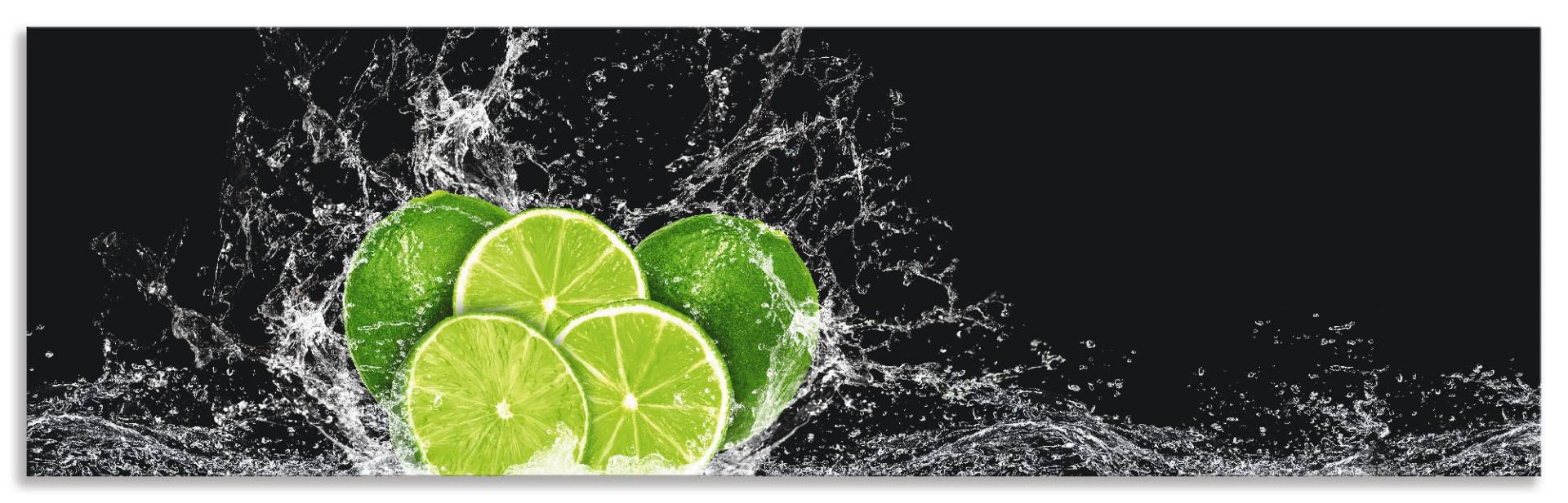 Artland Küchenrückwand »Limone mit Spritzwasser«, (1 tlg.), Alu Spritzschutz mit Klebeband, einfache Montage von Artland