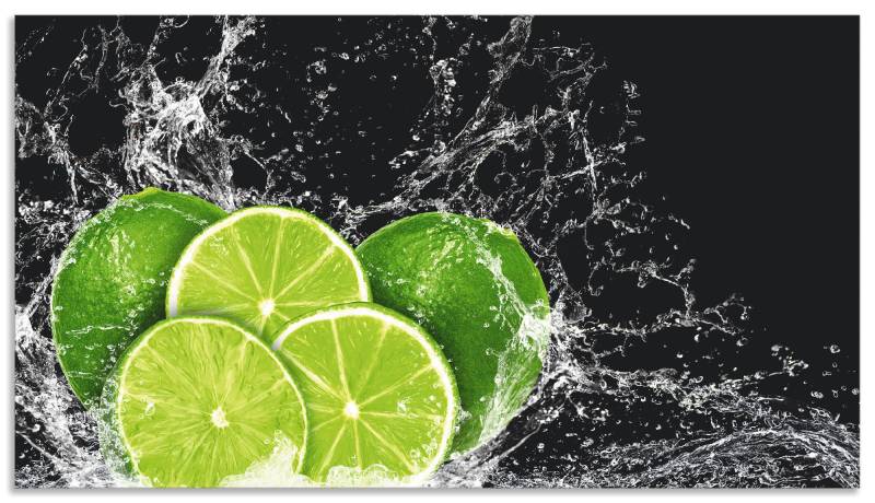 Artland Küchenrückwand »Limone mit Spritzwasser«, (1 tlg.), Alu Spritzschutz mit Klebeband, einfache Montage von Artland