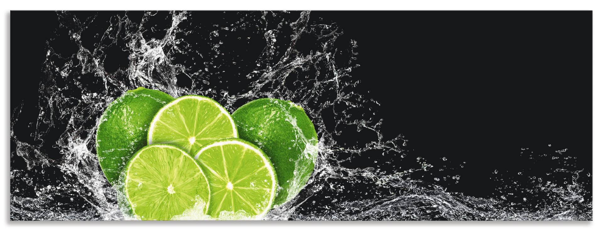 Artland Küchenrückwand »Limone mit Spritzwasser«, (1 tlg.), Alu Spritzschutz mit Klebeband, einfache Montage von Artland