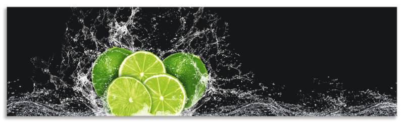 Artland Küchenrückwand »Limone mit Spritzwasser«, (1 tlg.), Alu Spritzschutz mit Klebeband, einfache Montage von Artland