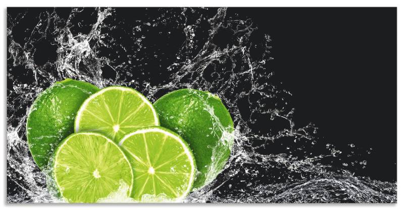 Artland Küchenrückwand »Limone mit Spritzwasser«, (1 tlg.), Alu Spritzschutz mit Klebeband, einfache Montage von Artland