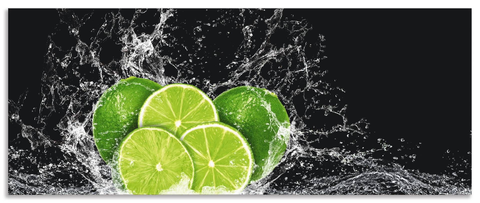 Artland Küchenrückwand »Limone mit Spritzwasser«, (1 tlg.), Alu Spritzschutz mit Klebeband, einfache Montage von Artland