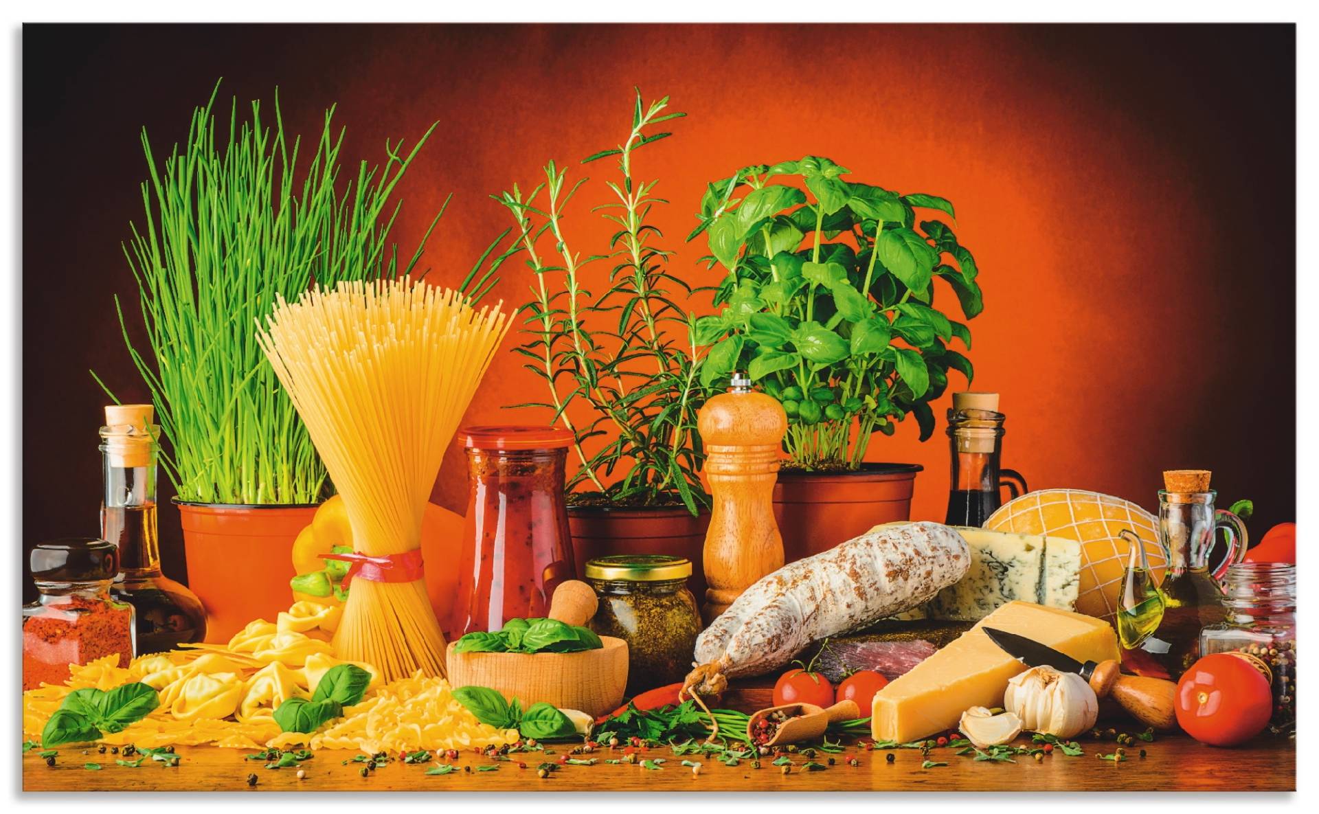 Artland Küchenrückwand »Mediterranes und italienisches Essen«, (1 tlg.), Alu Spritzschutz mit Klebeband, einfache Montage Artland Küchenrückwand »Mediterranes und italienisches Essen«, (1 tlg.), Alu Spritzschutz mit Klebeband, einfache Montage von Artland