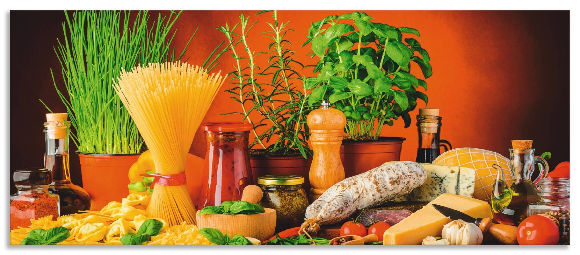 Artland Küchenrückwand »Mediterranes und italienisches Essen«, (1 tlg.), Alu Spritzschutz mit Klebeband, einfache Montage Artland Küchenrückwand »Mediterranes und italienisches Essen«, (1 tlg.), Alu Spritzschutz mit Klebeband, einfache Montage von Artland