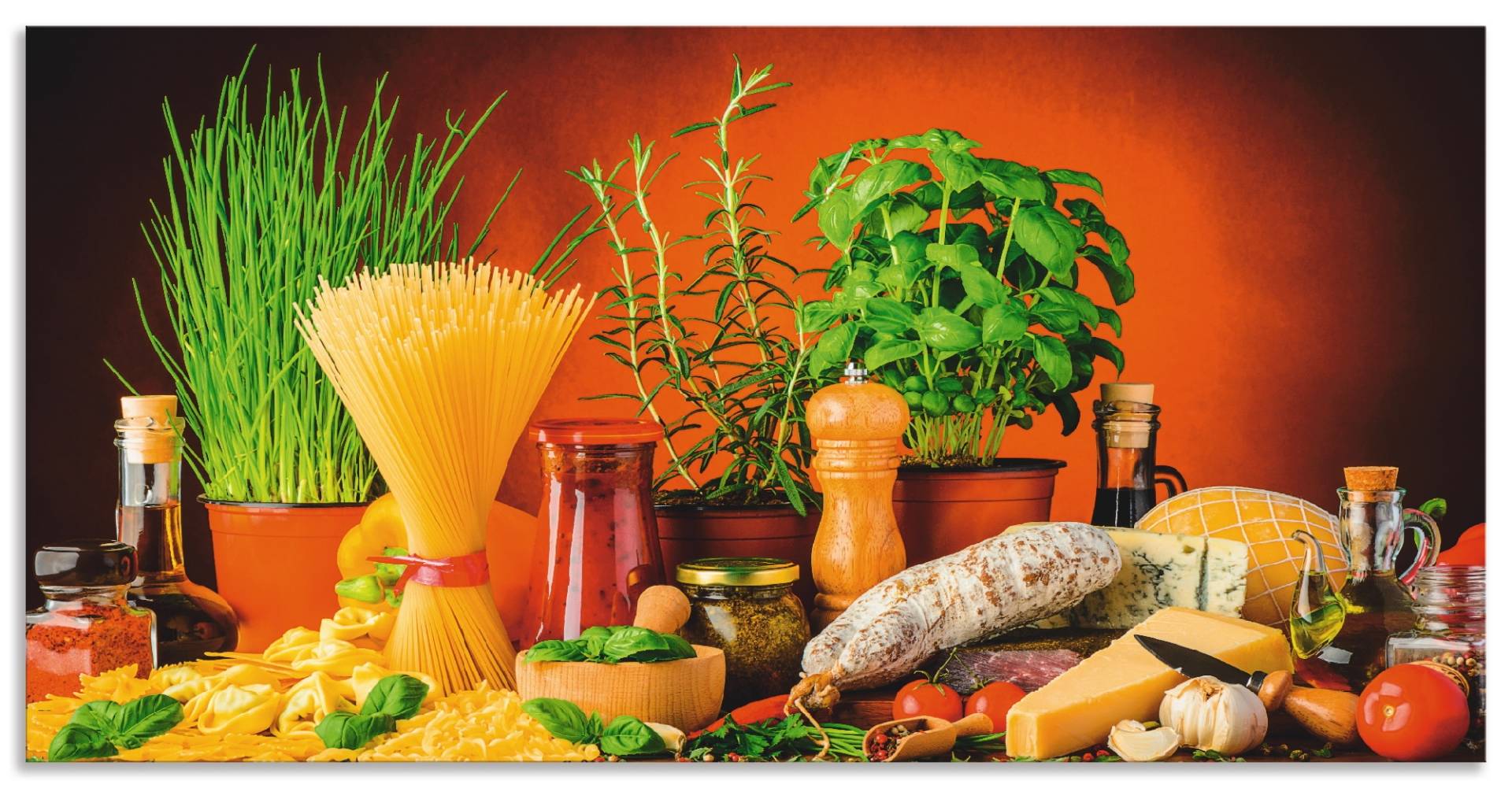 Artland Küchenrückwand »Mediterranes und italienisches Essen«, (1 tlg.), Alu Spritzschutz mit Klebeband, einfache Montage Artland Küchenrückwand »Mediterranes und italienisches Essen«, (1 tlg.), Alu Spritzschutz mit Klebeband, einfache Montage von Artland