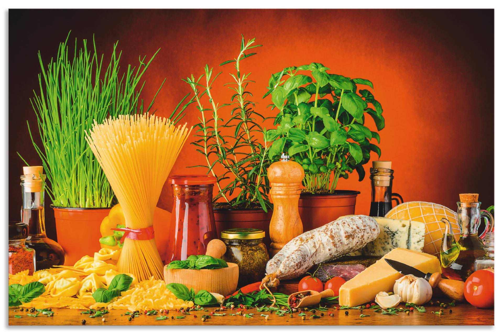 Artland Küchenrückwand »Mediterranes und italienisches Essen«, (1 tlg.), Alu Spritzschutz mit Klebeband, einfache Montage Artland Küchenrückwand »Mediterranes und italienisches Essen«, (1 tlg.), Alu Spritzschutz mit Klebeband, einfache Montage von Artland