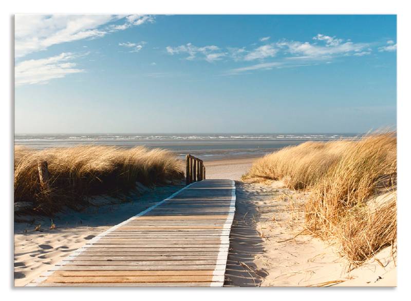 Artland Küchenrückwand »Nordseestrand auf Langeoog - Steg«, (1 tlg.), Alu Spritzschutz mit Klebeband, einfache Montage von Artland