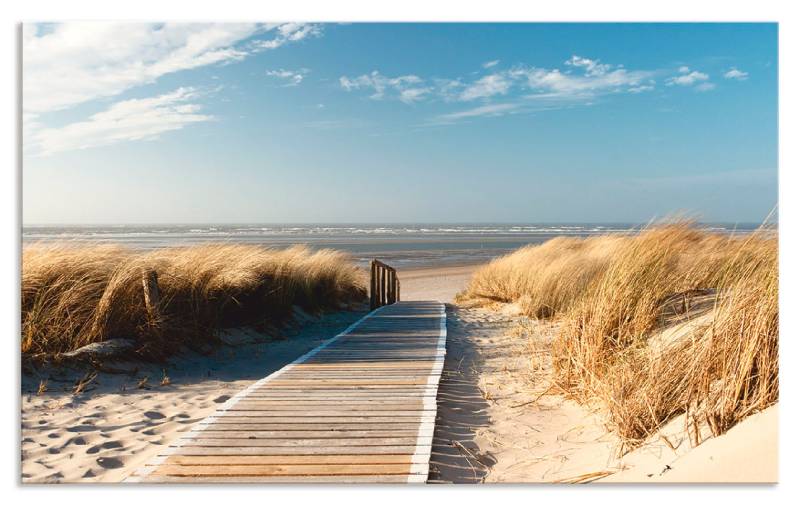 Artland Küchenrückwand »Nordseestrand auf Langeoog - Steg«, (1 tlg.), Alu Spritzschutz mit Klebeband, einfache Montage von Artland