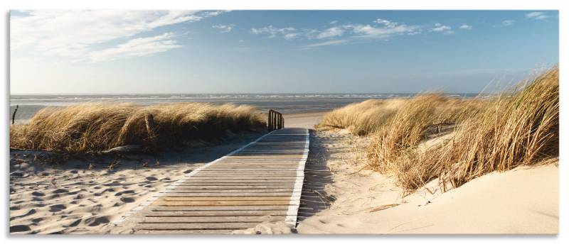 Artland Küchenrückwand »Nordseestrand auf Langeoog - Steg«, (1 tlg.), Alu Spritzschutz mit Klebeband, einfache Montage von Artland