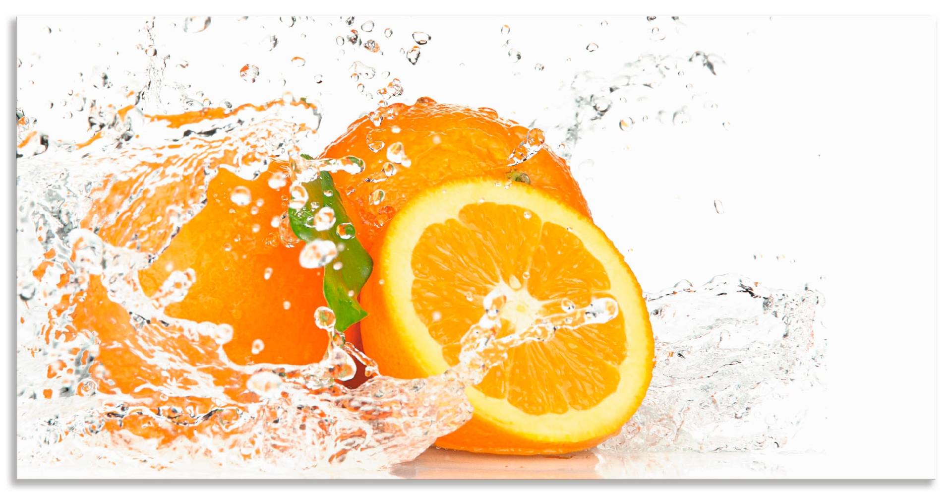 Artland Küchenrückwand »Orange mit Spritzwasser«, (1 tlg.), Alu Spritzschutz mit Klebeband, einfache Montage von Artland