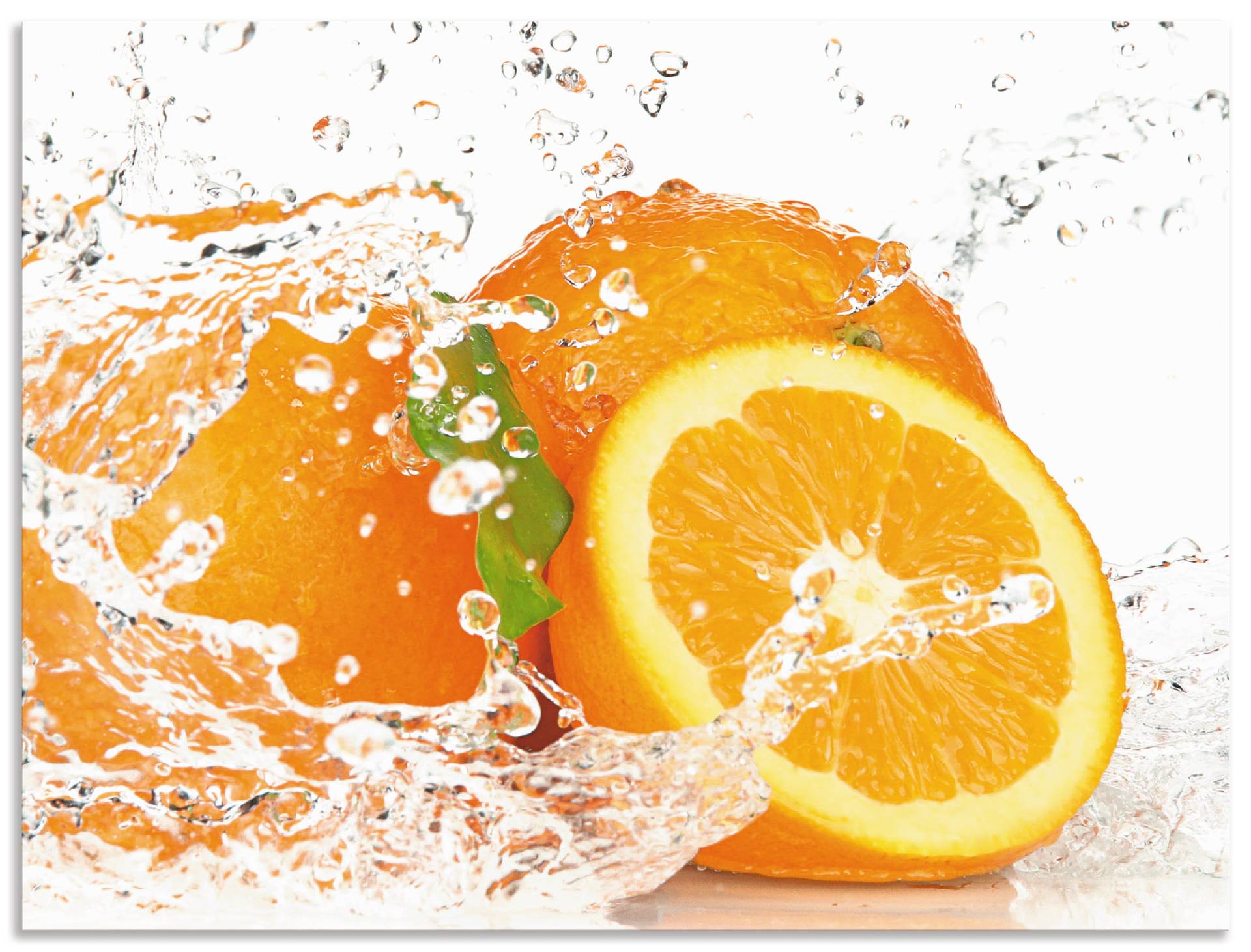 Artland Küchenrückwand »Orange mit Spritzwasser«, (1 tlg.), Alu Spritzschutz mit Klebeband, einfache Montage von Artland