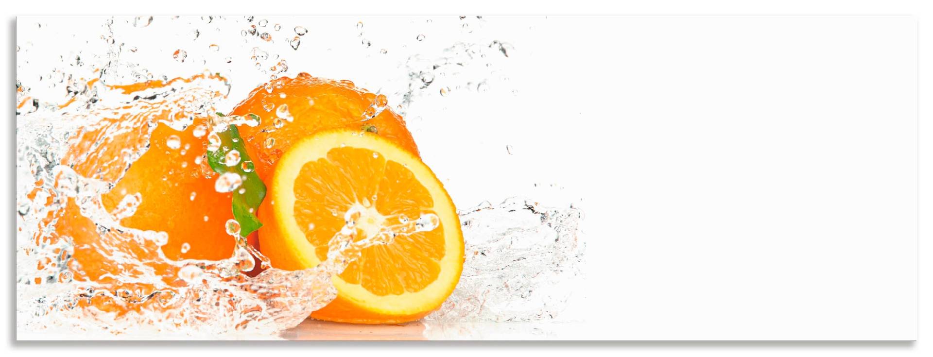 Artland Küchenrückwand »Orange mit Spritzwasser«, (1 tlg.), Alu Spritzschutz mit Klebeband, einfache Montage von Artland
