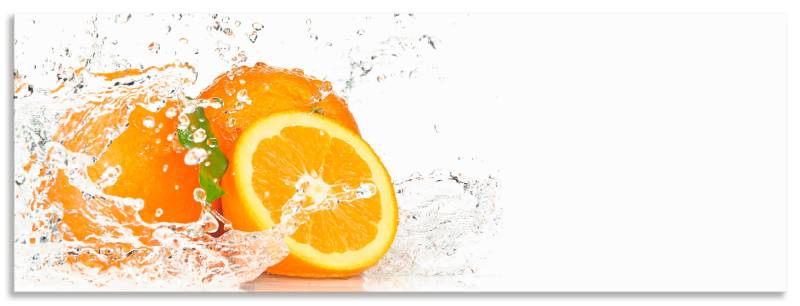 Artland Küchenrückwand »Orange mit Spritzwasser«, (1 tlg.), Alu Spritzschutz mit Klebeband, einfache Montage von Artland