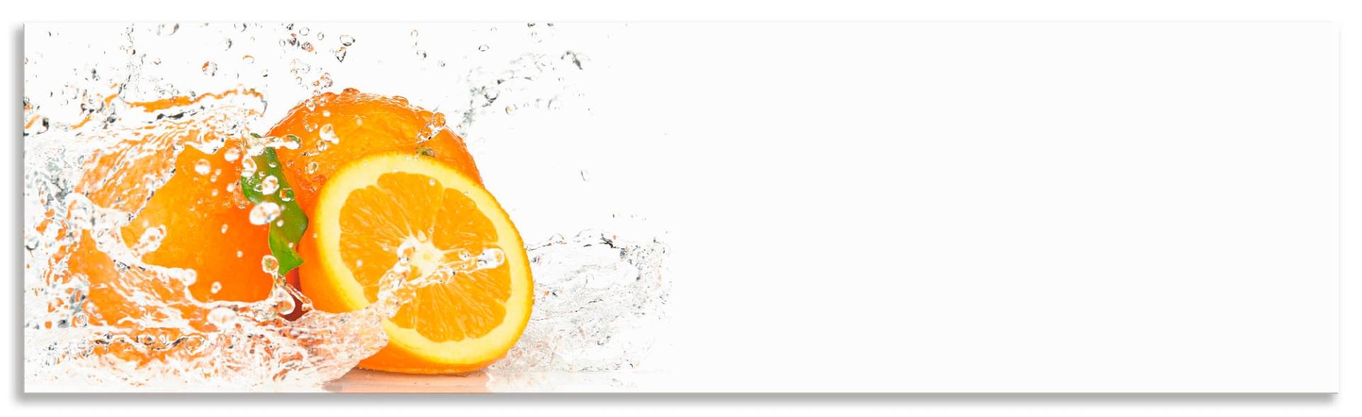 Artland Küchenrückwand »Orange mit Spritzwasser«, (1 tlg.), Alu Spritzschutz mit Klebeband, einfache Montage von Artland