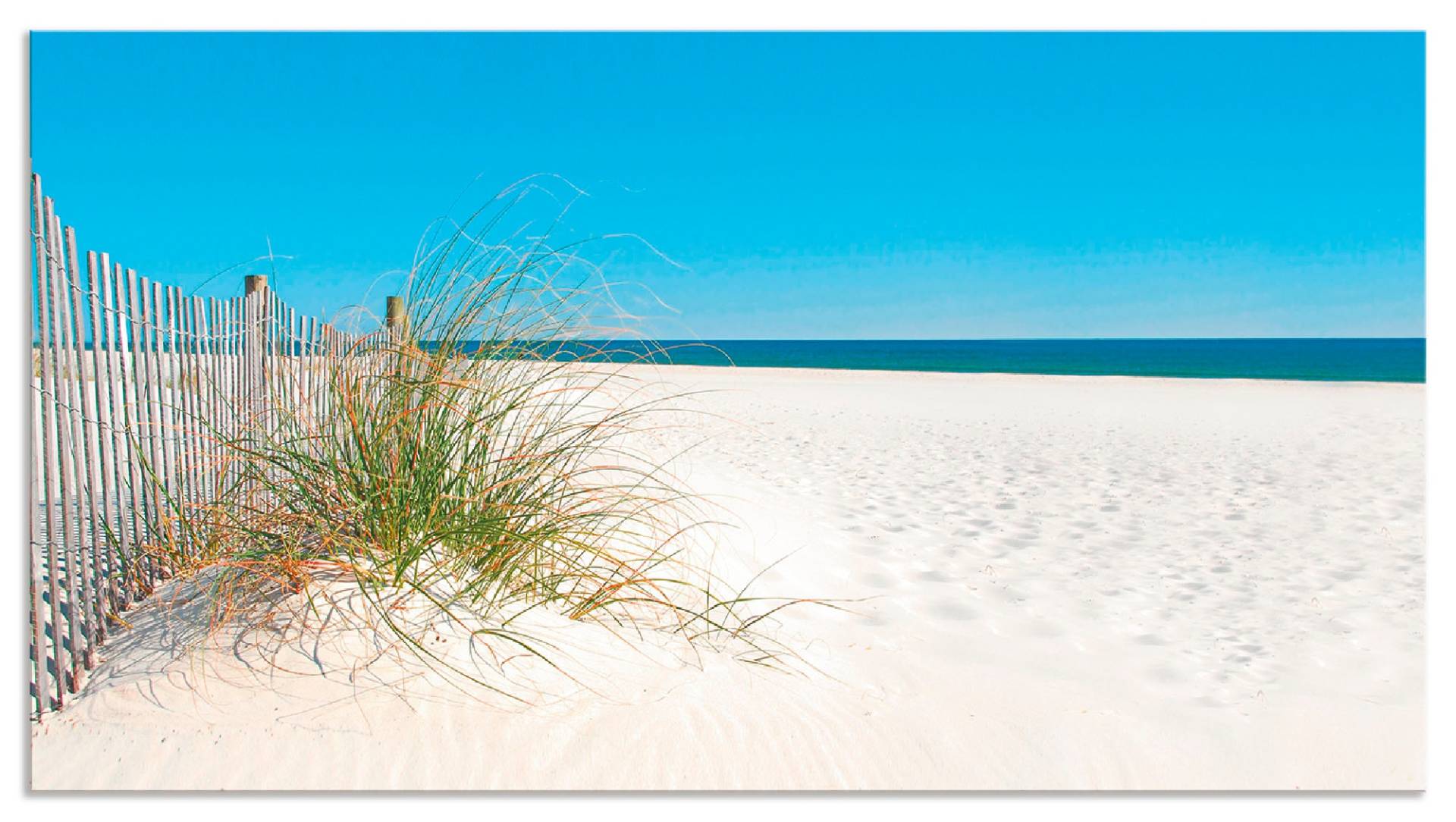 Artland Küchenrückwand »Schöne Sanddüne mit Gräsern und Zaun«, (1 tlg.), Alu Spritzschutz mit Klebeband, einfache Montage von Artland