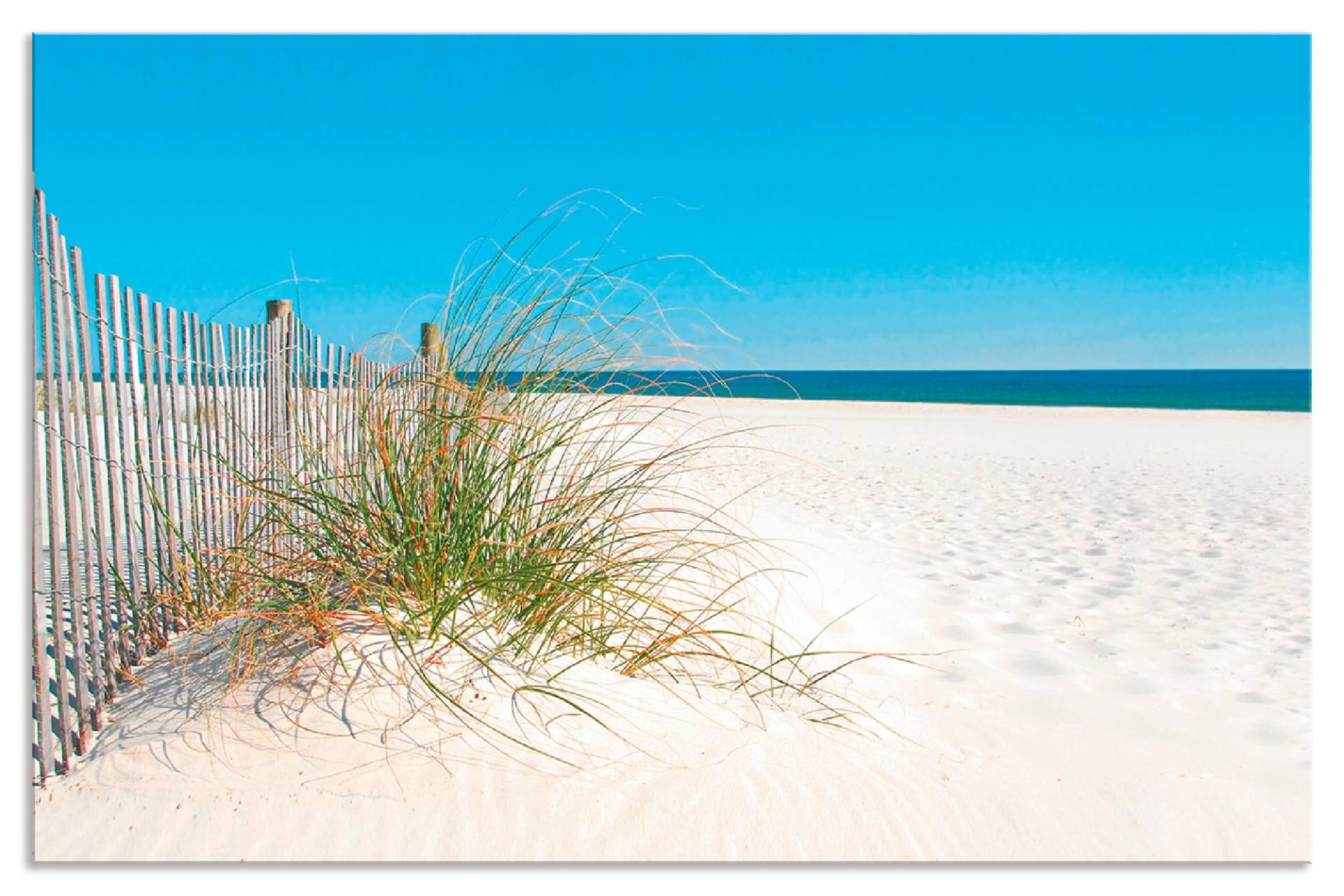 Artland Küchenrückwand »Schöne Sanddüne mit Gräsern und Zaun«, (1 tlg.), Alu Spritzschutz mit Klebeband, einfache Montage von Artland