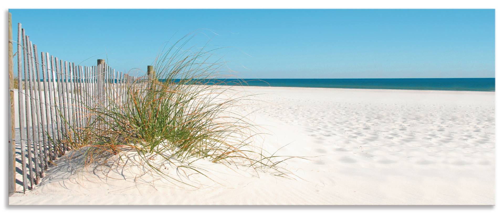 Artland Küchenrückwand »Schöne Sanddüne mit Gräsern und Zaun«, (1 tlg.), Alu Spritzschutz mit Klebeband, einfache Montage von Artland