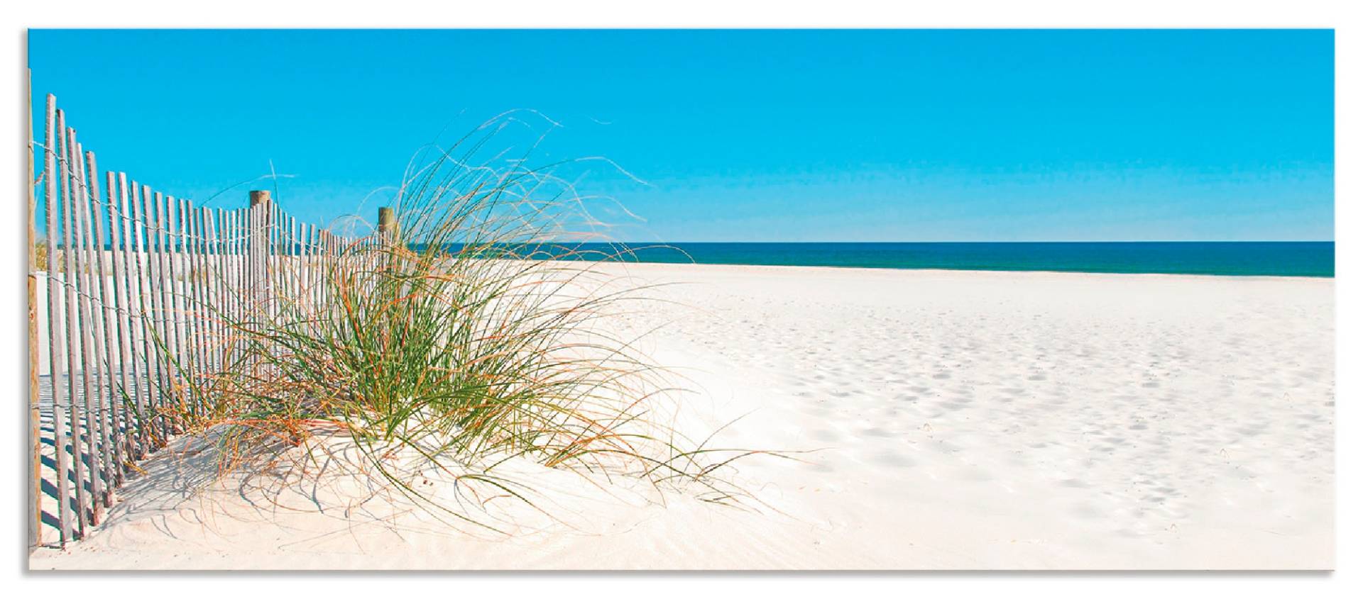 Artland Küchenrückwand »Schöne Sanddüne mit Gräsern und Zaun«, (1 tlg.), Alu Spritzschutz mit Klebeband, einfache Montage von Artland