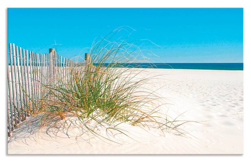 Artland Küchenrückwand »Schöne Sanddüne mit Gräsern und Zaun«, (1 tlg.), Alu Spritzschutz mit Klebeband, einfache Montage von Artland