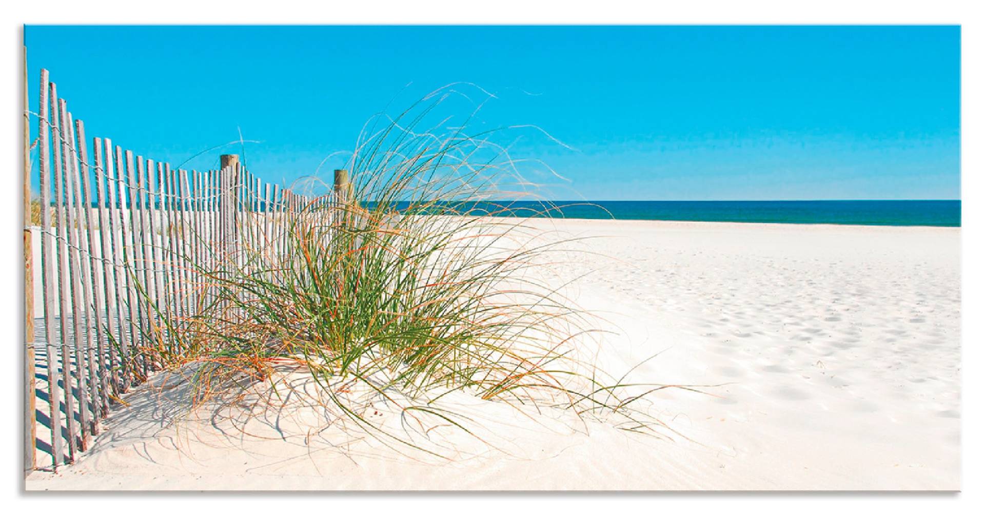 Artland Küchenrückwand »Schöne Sanddüne mit Gräsern und Zaun«, (1 tlg.), Alu Spritzschutz mit Klebeband, einfache Montage von Artland