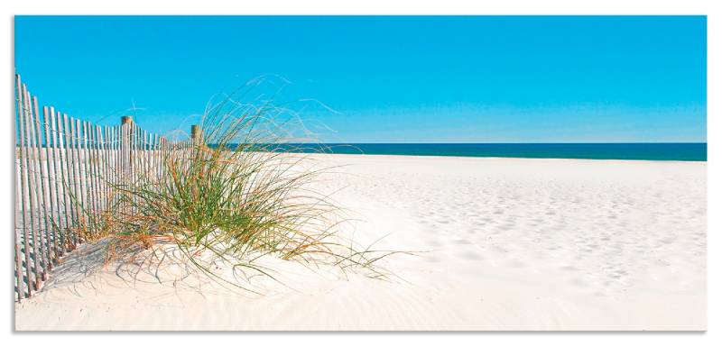 Artland Küchenrückwand »Schöne Sanddüne mit Gräsern und Zaun«, (1 tlg.), Alu Spritzschutz mit Klebeband, einfache Montage von Artland