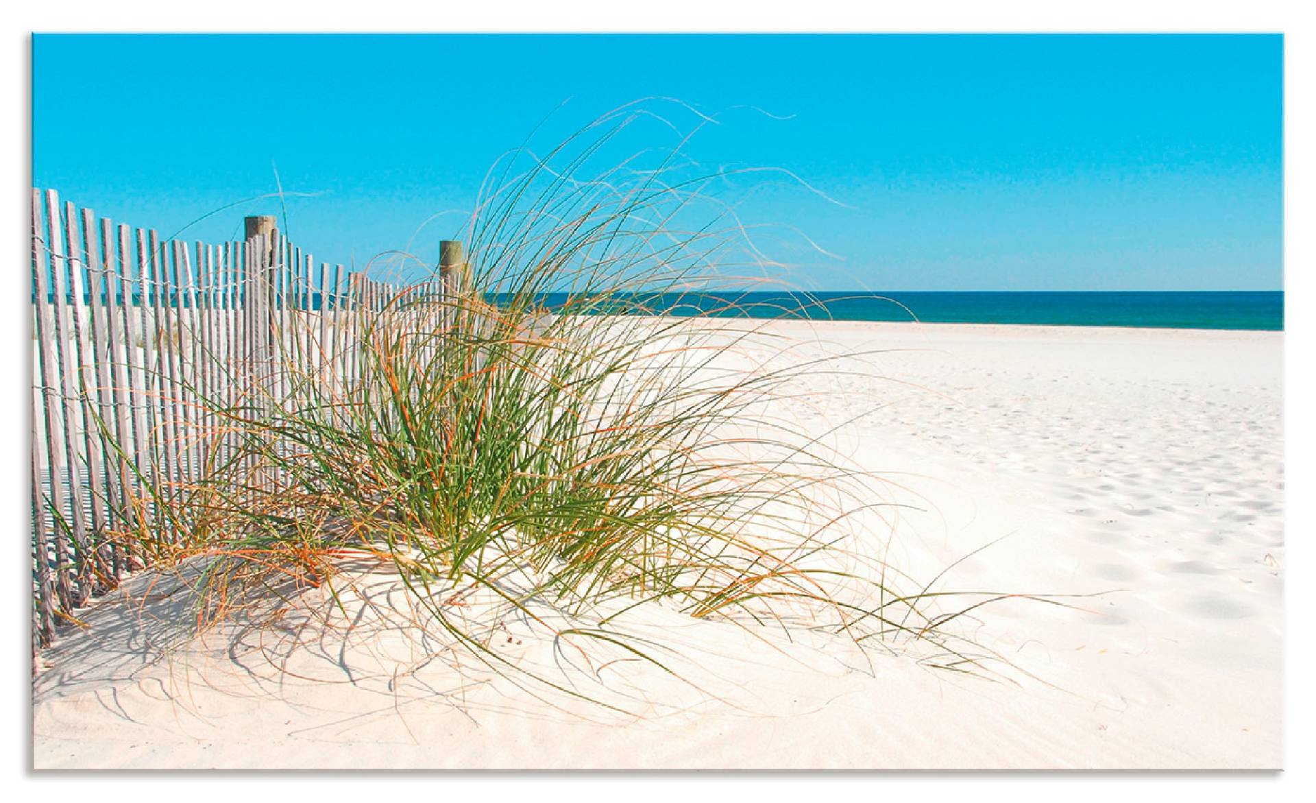 Artland Küchenrückwand »Schöne Sanddüne mit Gräsern und Zaun«, (1 tlg.), Alu Spritzschutz mit Klebeband, einfache Montage von Artland