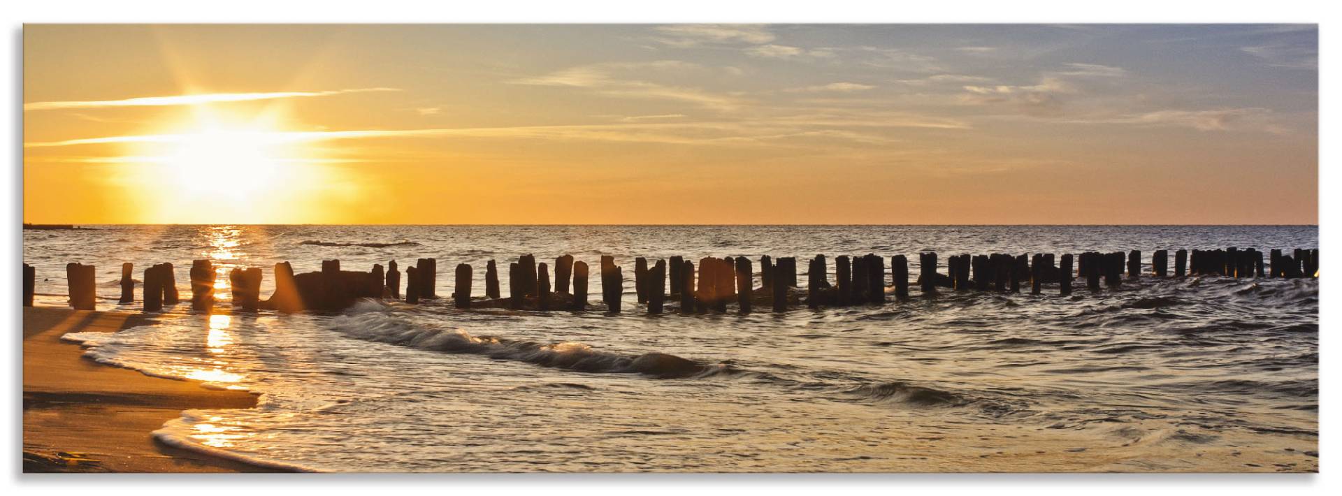 Artland Küchenrückwand »Schöner Sonnenuntergang am Strand«, (1 tlg.), Alu Spritzschutz mit Klebeband, einfache Montage von Artland