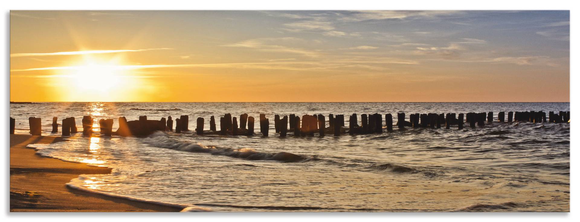 Artland Küchenrückwand »Schöner Sonnenuntergang am Strand«, (1 tlg.), Alu Spritzschutz mit Klebeband, einfache Montage von Artland