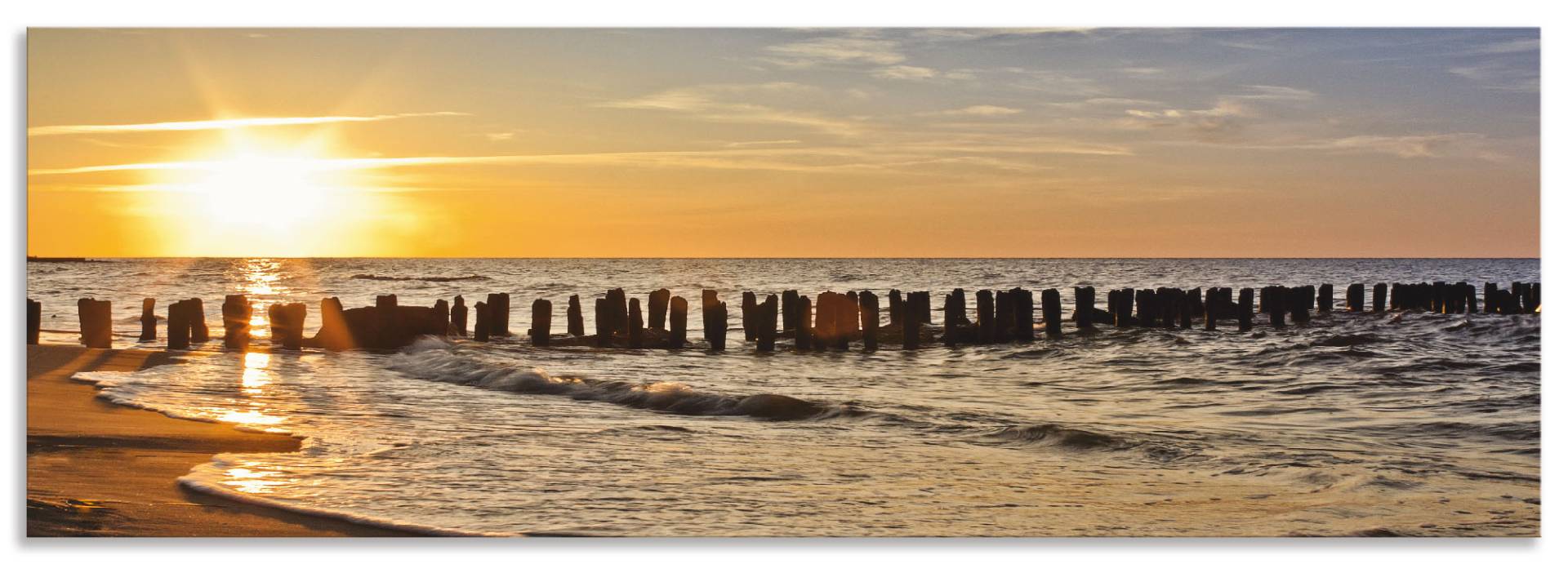 Artland Küchenrückwand »Schöner Sonnenuntergang am Strand«, (1 tlg.), Alu Spritzschutz mit Klebeband, einfache Montage von Artland