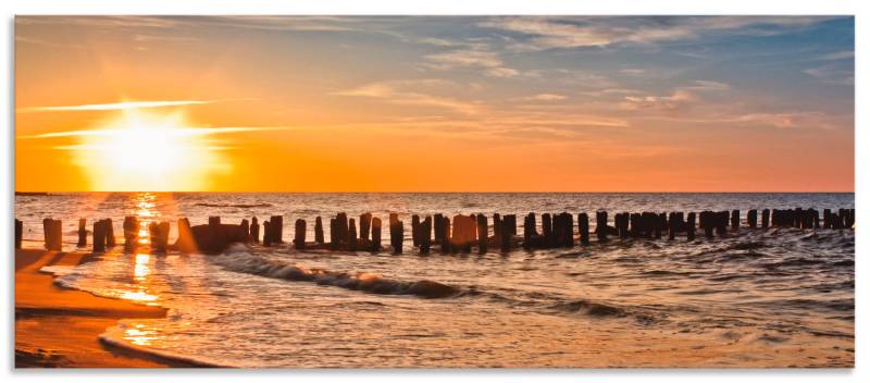 Artland Küchenrückwand »Schöner Sonnenuntergang am Strand«, (1 tlg.), Alu Spritzschutz mit Klebeband, einfache Montage von Artland