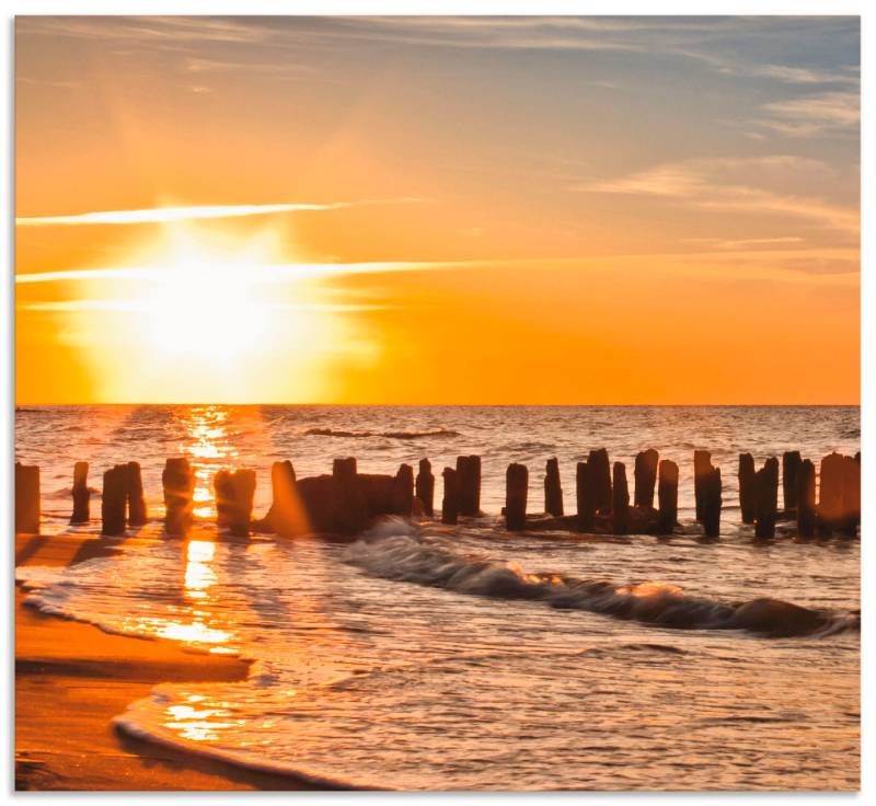 Artland Küchenrückwand »Schöner Sonnenuntergang am Strand«, (1 tlg.), Alu Spritzschutz mit Klebeband, einfache Montage von Artland