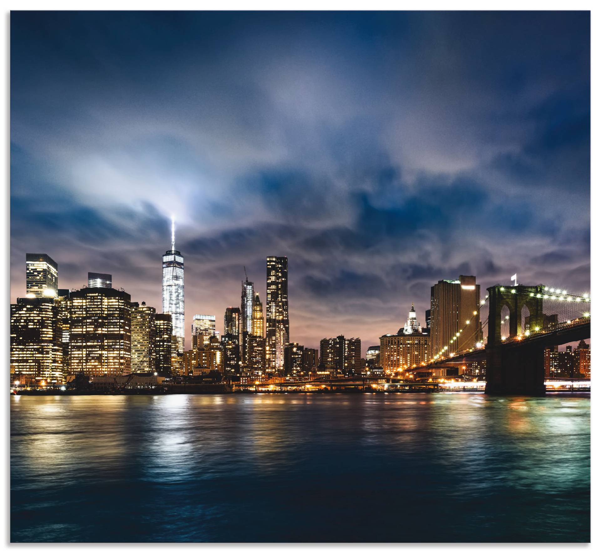 Artland Küchenrückwand »Sonnenaufgang über Manhattan«, (1 tlg.), Alu Spritzschutz mit Klebeband, einfache Montage von Artland