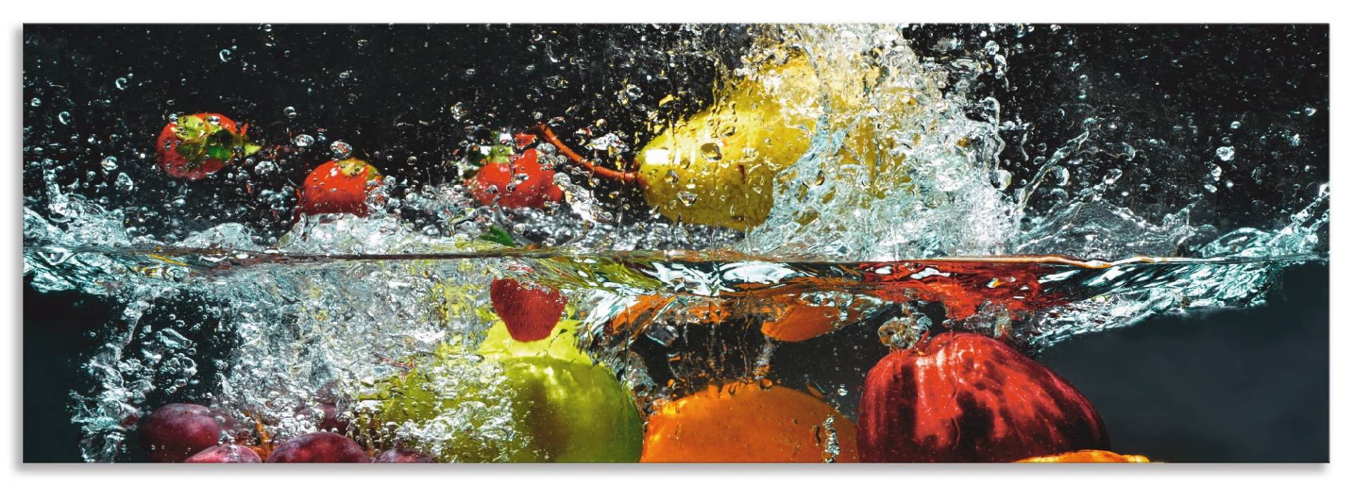 Artland Küchenrückwand »Spritzendes Obst auf dem Wasser«, (1 tlg.), Alu Spritzschutz mit Klebeband, einfache Montage Artland Küchenrückwand »Spritzendes Obst auf dem Wasser«, (1 tlg.), Alu Spritzschutz mit Klebeband, einfache Montage von Artland