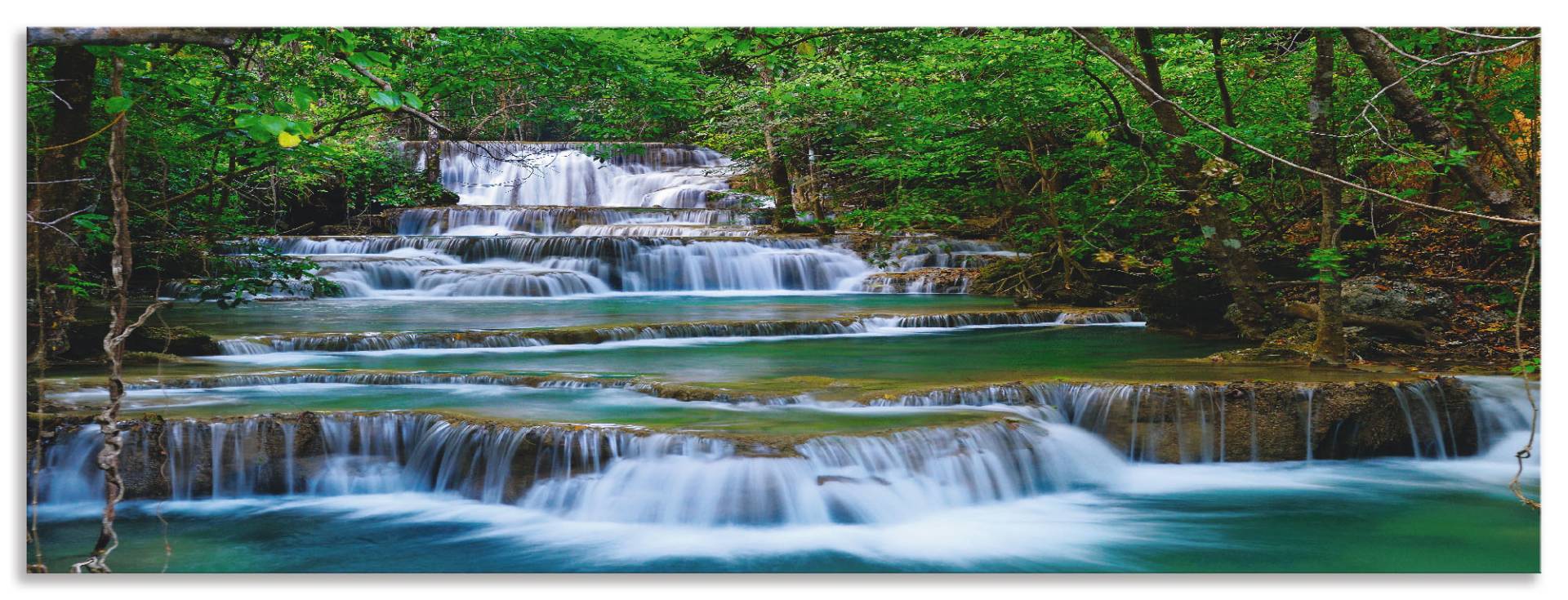 Artland Küchenrückwand »Tiefen Wald Wasserfall«, (1 tlg.), Alu Spritzschutz mit Klebeband, einfache Montage von Artland