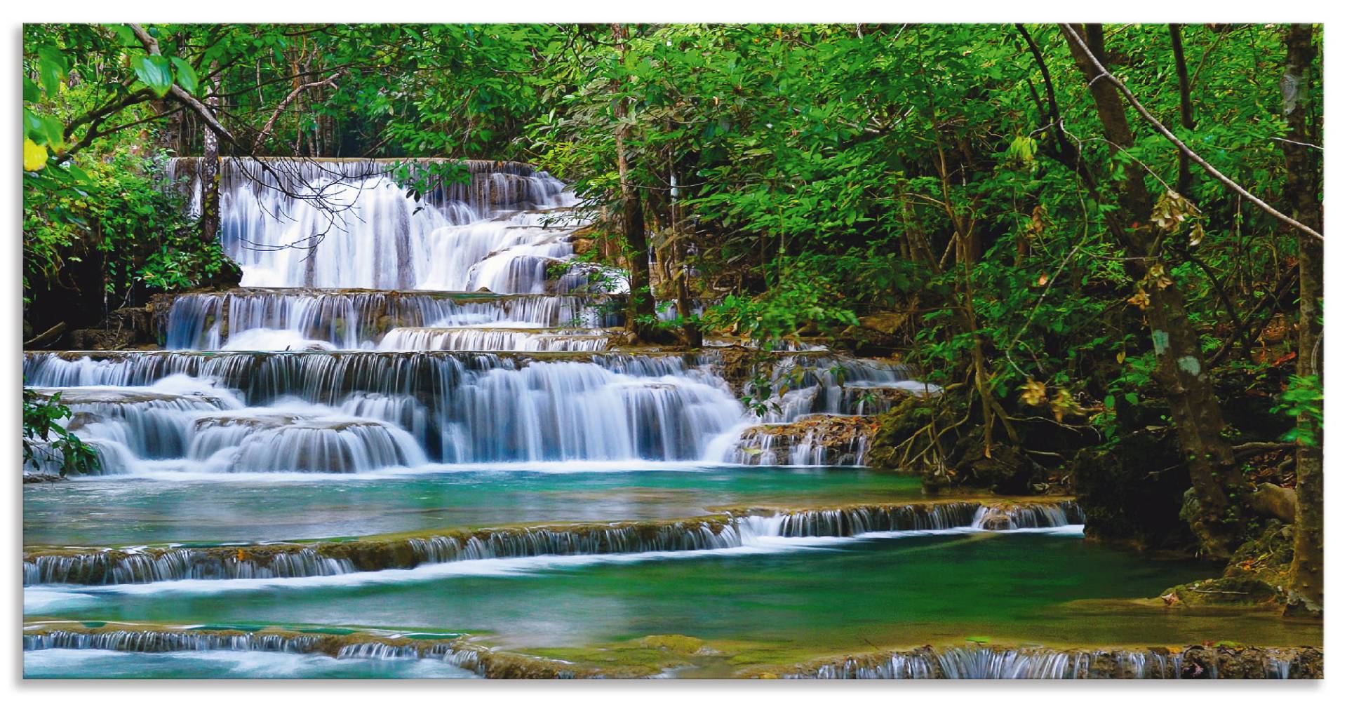 Artland Küchenrückwand »Tiefen Wald Wasserfall«, (1 tlg.), Alu Spritzschutz mit Klebeband, einfache Montage von Artland