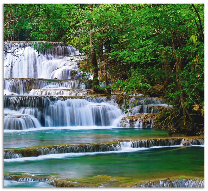 Artland Küchenrückwand »Tiefen Wald Wasserfall«, (1 tlg.), Alu Spritzschutz mit Klebeband, einfache Montage von Artland