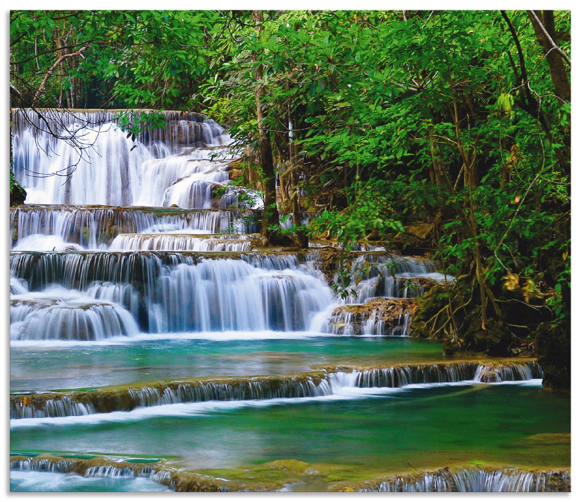 Artland Küchenrückwand »Tiefen Wald Wasserfall«, (1 tlg.), Alu Spritzschutz mit Klebeband, einfache Montage von Artland